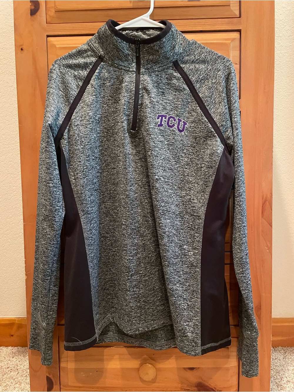 TCU Heather Gray Women's Quarter-Zip Performance Jacket